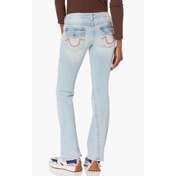 True Religion‎ Women's Joey Low Rise Flare Ombré Zigzag Measures 32” Labeled 29” - Picture 2 of 16